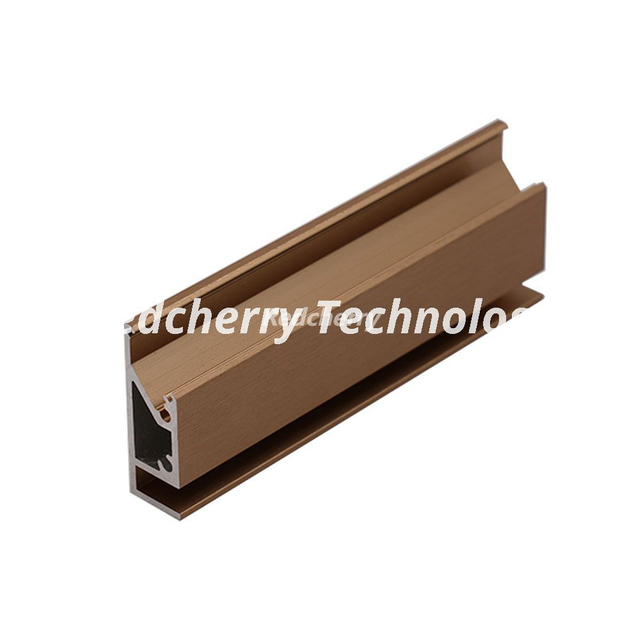 Perfil de extrusi&oacute;n de aluminio dorado cepillado para puertas de gabinetes y guardarropas